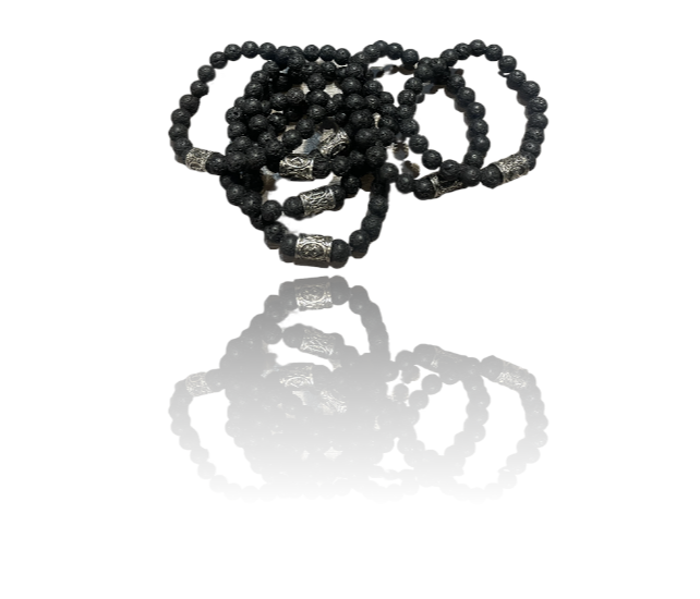 Handmade Lava Beads Bracelet with Runes Handmade Lava Beads Bracelet with Runes